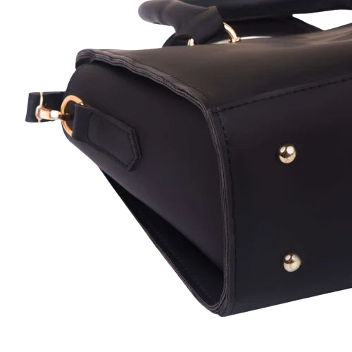 Hometrixy Urban Black Leather Tote Bag - view 4