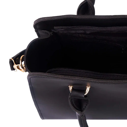 Hometrixy Urban Black Leather Tote Bag - view 3