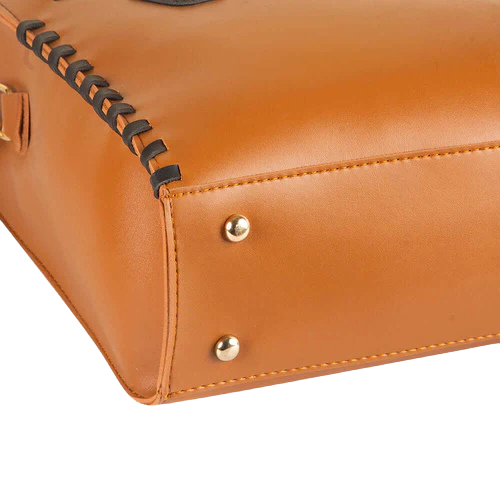 Hometrixy Two-Tone Leather Tote Bag - view 4