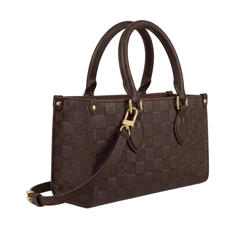 Dark Brown Mini Checkered Handbag - view 2