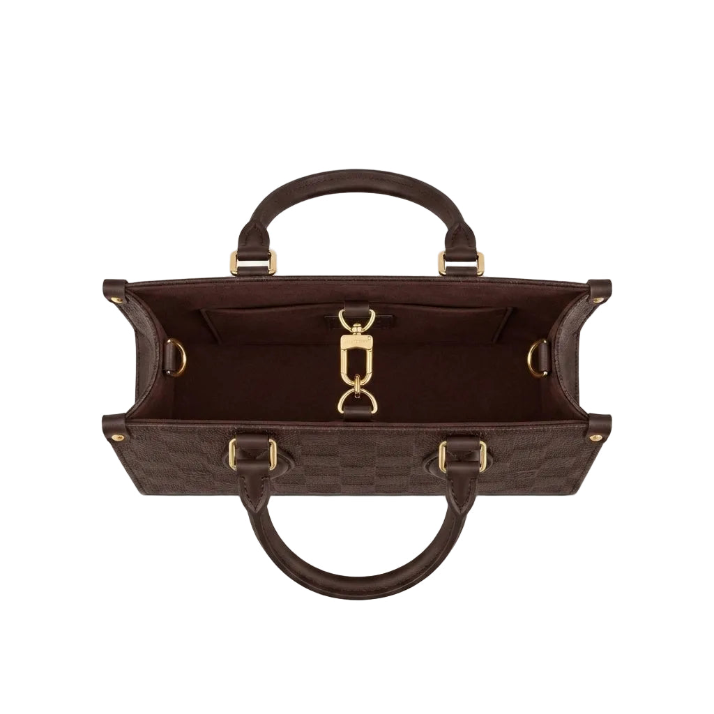 Dark Brown Mini Checkered Handbag - view 4