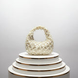 Elegant Satin Beaded Dumpling Bag