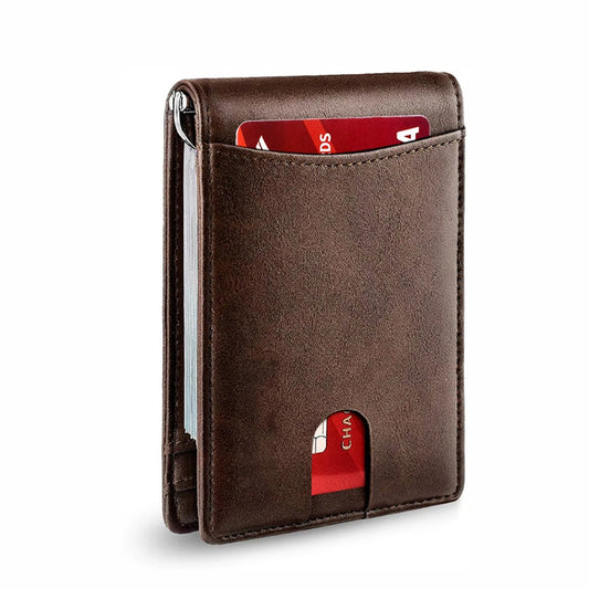 Slim RFID Carbon Fiber Wallet with Money Clip & Gift Box