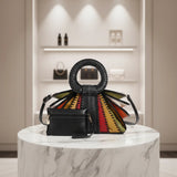 Fashion Color-Block Large Handbag Set