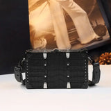 Retro Rivet Box Crossbody Bag