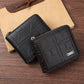 Vintage Leather Men’s Wallet RFID Zipper Card Holder with Coin Pocket