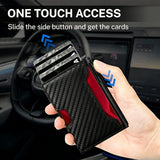 Carbon Fiber RFID Pop-Up Wallet with Money Clip