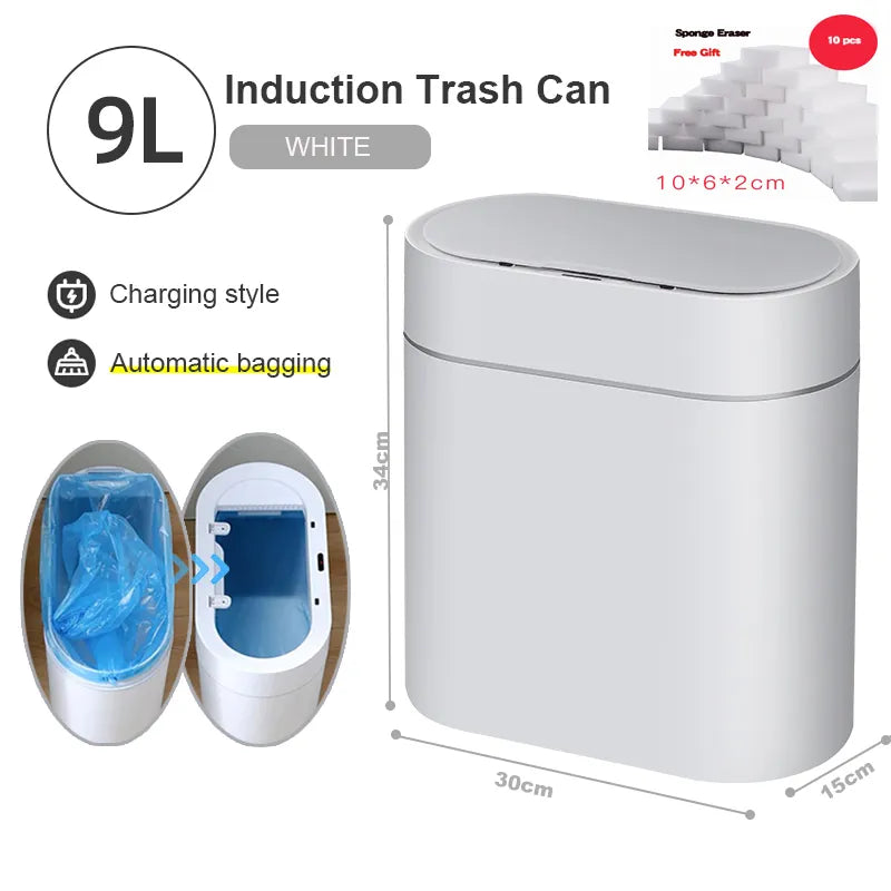 Automatic Bathroom Trash Can eco-friendly -Hometrixy