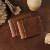 Men's Vintage Crazy Horse Leather RFID Blocking Bifold Wallet