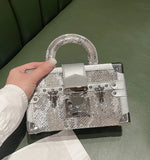 Women's Designer Leather Snake Print Crossbody Bag