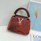 Luxury V-Letter Diamond Sequin Shoulder Bag