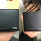 Genuine Leather Men's Short Wallet with Name Engraving