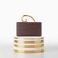 Stylish PU Metal Handle Clutch Bag