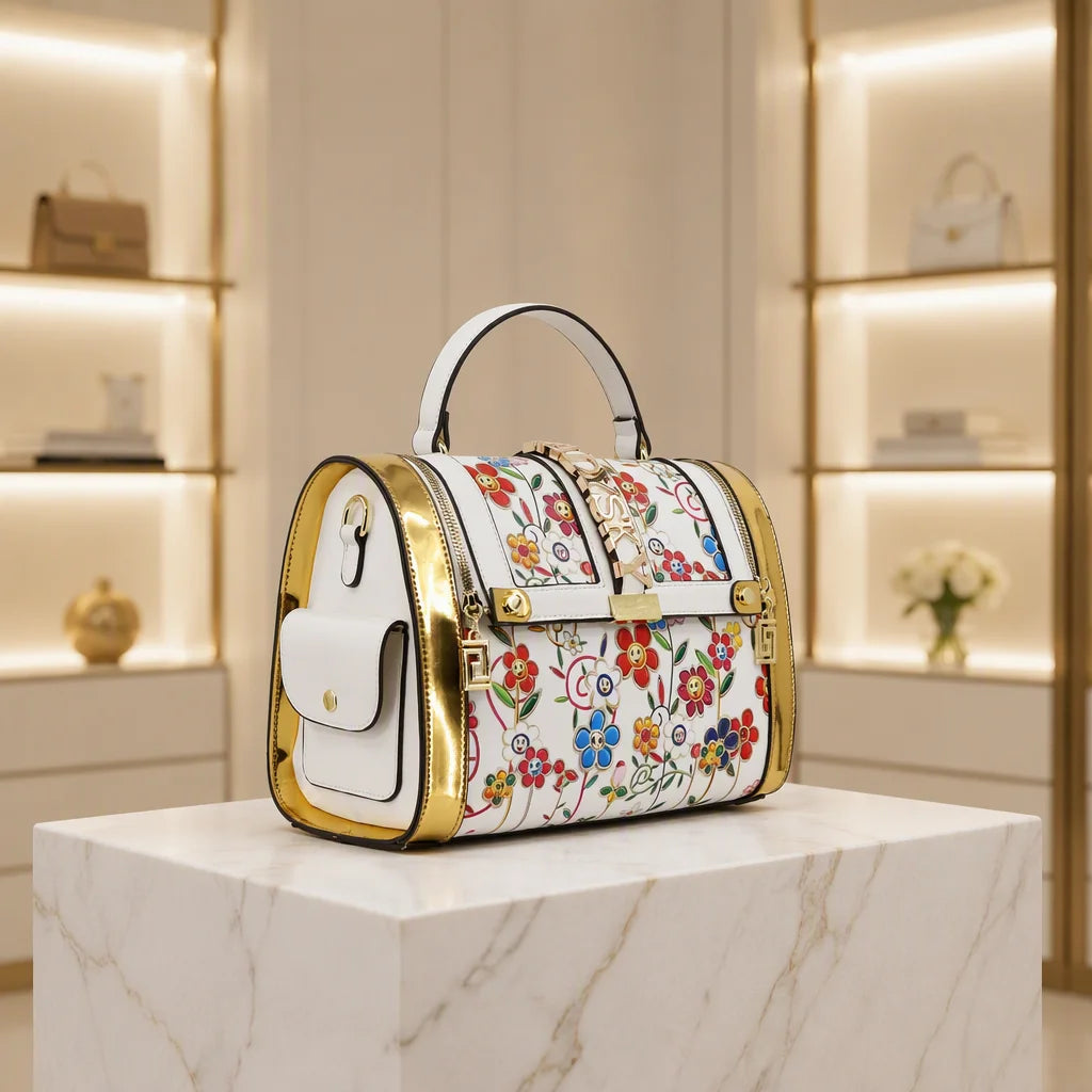 Floral Print Large Shoulder Bag