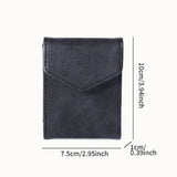 Faux Leather Slim Card Wallet with Snap Button Closure
