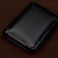 Black trifold wallet for men – slim vegan leather credit card holder