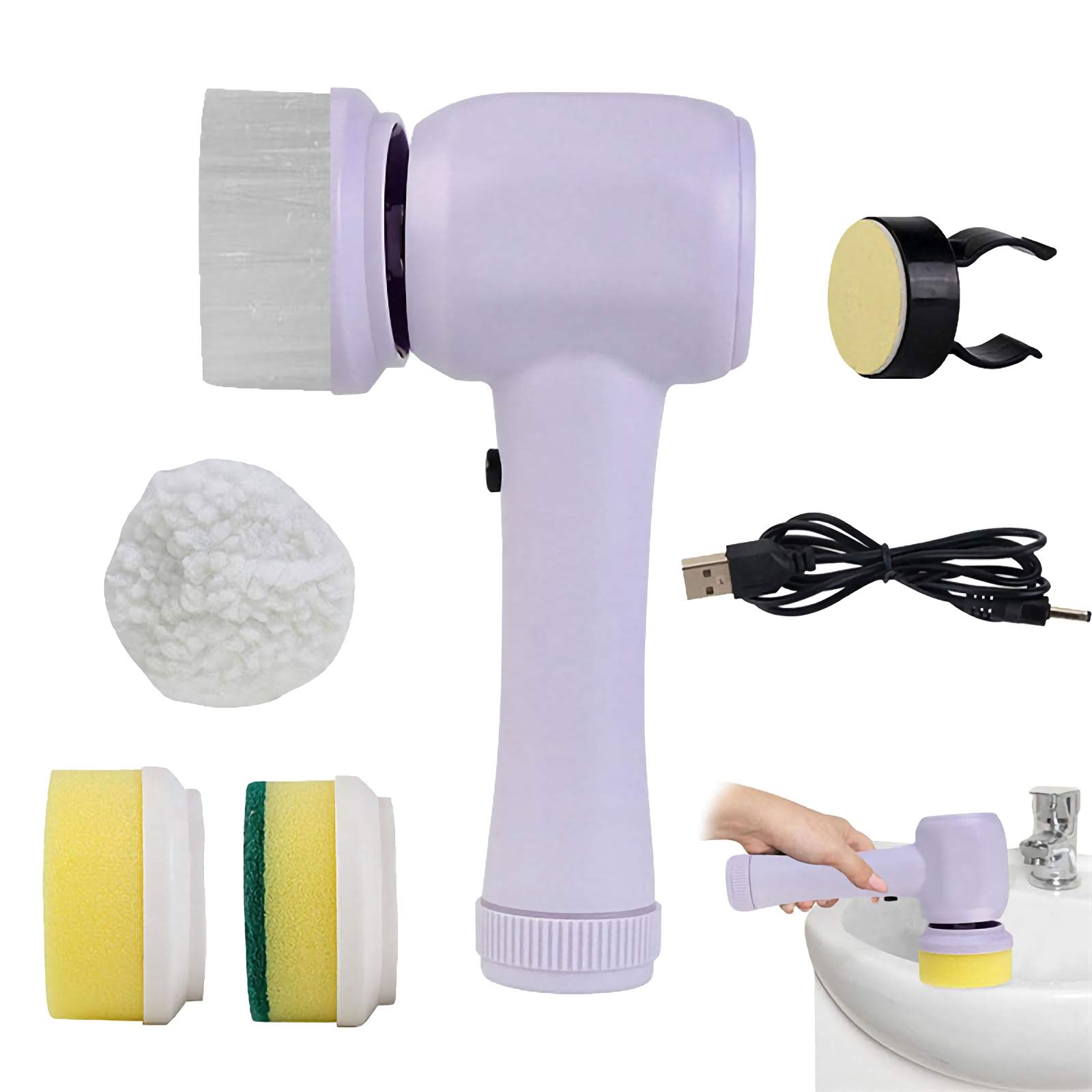 4-in-1 Electric Scrubber Cordless Handheld Cleaning Brush